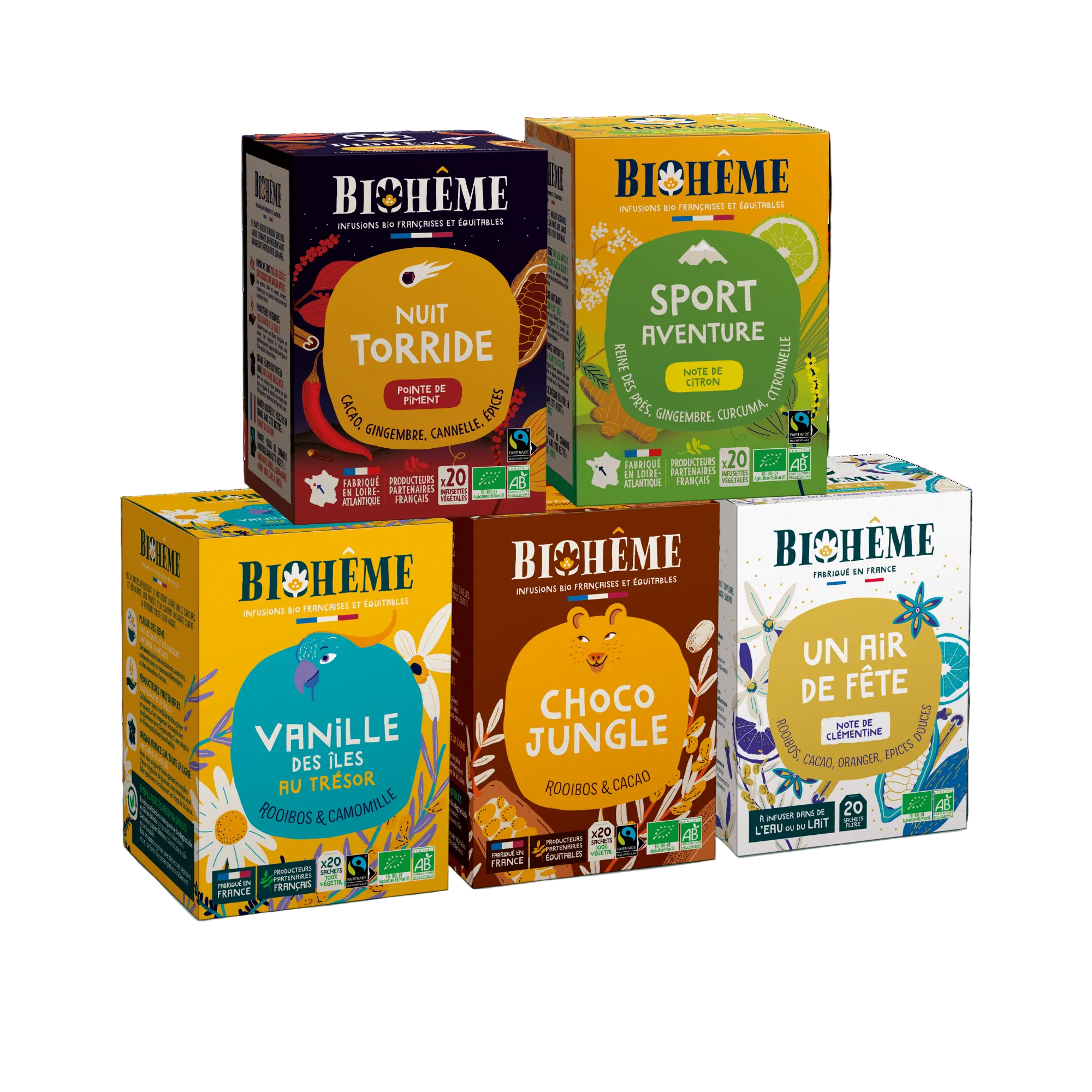 Sélection infusions bio latte - à infuser dans du lait - Biohême