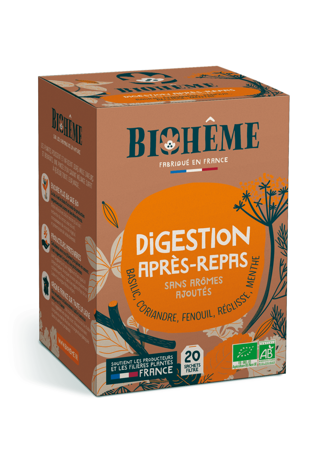 Tisane bio Digest'plus - digestion, confort digestif - Agriculture France